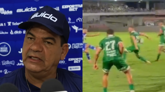 Técnico do CSA reclama do VAR e aponta pênalti não marcado por Raphael Claus: "Penalidade clara" - Reprodução / CSA e Instagram / Thiago Luiz