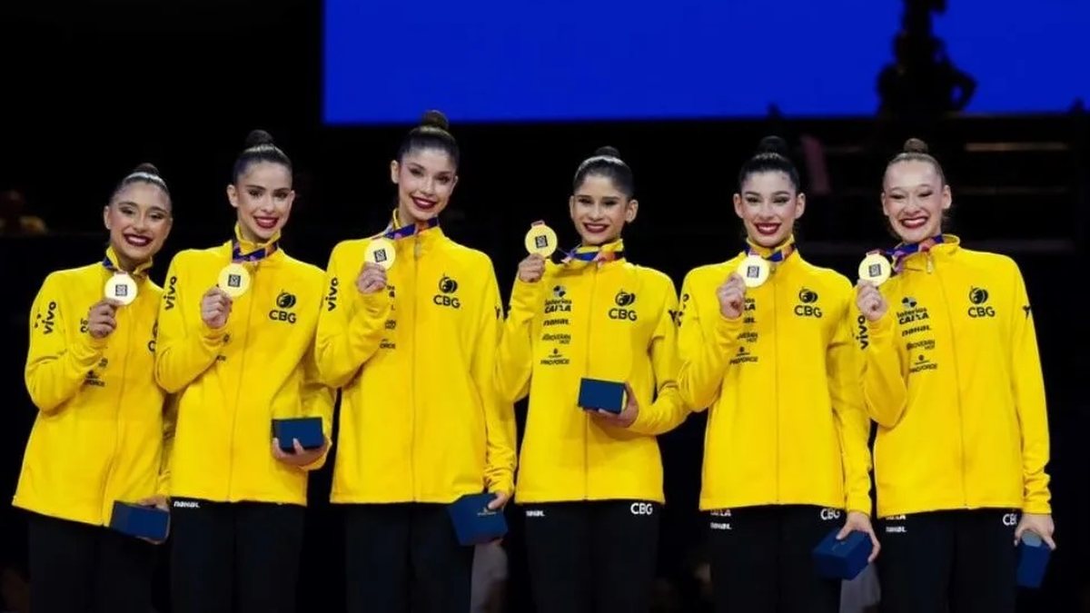 Com alagoana na equipe, Brasil conquista seus 2 primeiros ouros na história do Mundial de ginástica rítmica