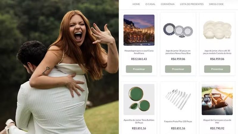 Lista de presentes pedido por Viih Tube e Eliezer@mayckonsantosoficial e Site de Casamento