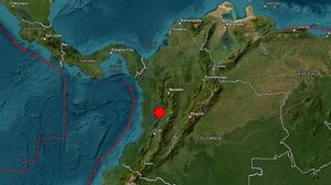 Mapa mostra terremoto de magnitude 7,4 que atingiu o oeste da Colômbia em 10 de agosto de 2026 - Reprodução / USGS