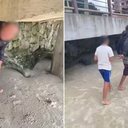 O homem tinha sido preso suspeito de estuprar um menino, após levá-lo para debaixo de um deck, em uma praia, no Guarujá - Reprodução / Redes sociais