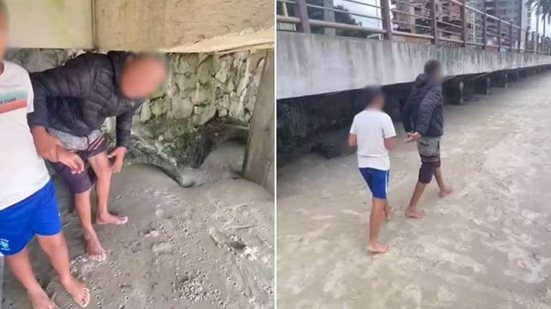 O homem tinha sido preso suspeito de estuprar um menino, após levá-lo para debaixo de um deck, em uma praia, no Guarujá - Reprodução / Redes sociais
