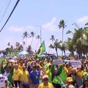 Manifestantes realizam protesto contra Lula e Alexandre de Moraes em Maceió - Reprodução / TV Pajuçara