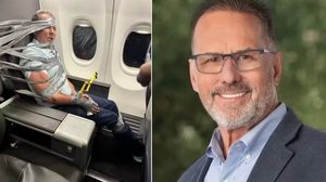 Imagem Passageiro preso a assento com fita adesiva e abraçadeiras durante caos a bordo de avião revela o que bebeu