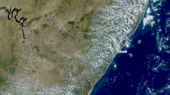 Imagem de satélite disponibilizada nesta terça-feira, 22 - Reprodução / cptec / inpe.br