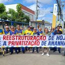 Trabalhadores dos Correios realizam protesto no Distrito Industrial, em Maceió - Sintect-AL