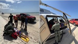 Imagem Turista é resgatada com auxílio de helicóptero após acidente com quadriciclo em Jericoacoara