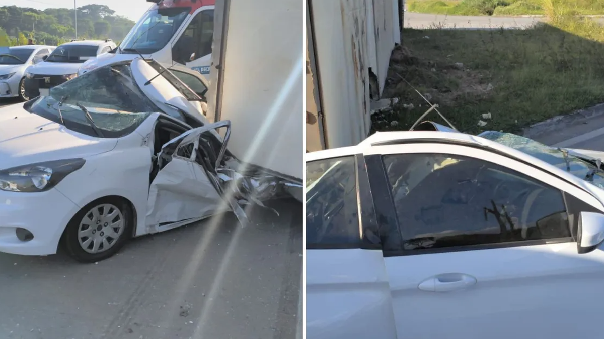 Mulher morre após carreta tombar sobre carro na BR\u002D232, em Recife