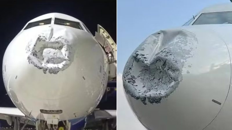 Avião é atingido por raio durante tempestade de granizo a mais de 5 mil metros de altura