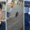 Bruno Hashimura, de 23 anos, aparece em imagens após ser baleado; ao lado, o bombeiro Marcos Fujarra - Foto 1: Reprodução / Unama Santarém | Foto 2: Reprodução | Foto 3: Reprodução / Rede Vanguarda