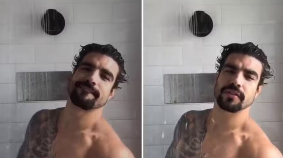 Caio Castro aparece tomando banho em vídeo e provoca alvoroço na web\u003B assista