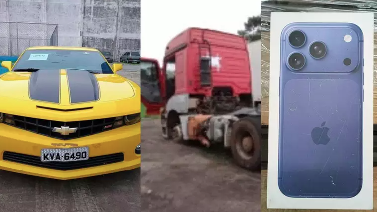Leilão da Receita Federal tem Camaro por R$ 50 mil e caminhão de R$ 30 mil\u003B veja lista de itens