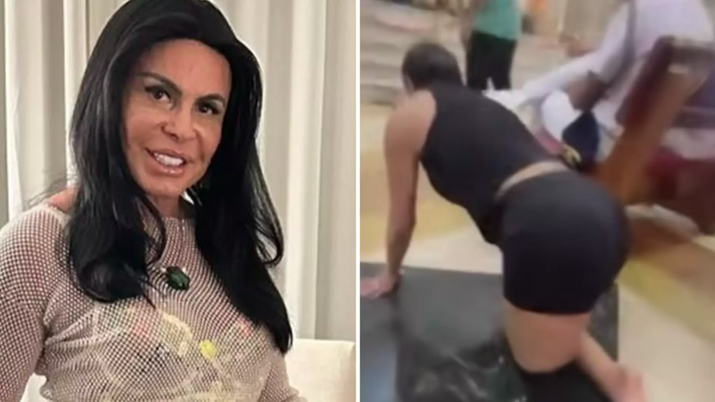 Gretchen cumpre promessa de joelhos após recuperação de doença