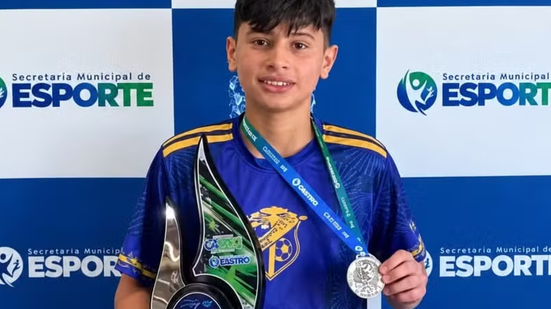 Luigi Gabriel da Cruz Sales, menino de 12 anos que morreu após se machucar em uma brincadeira - Reprodução / Secretaria Municipal de Esportes de Castro