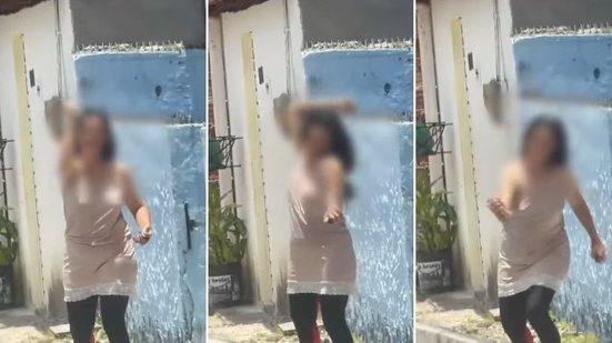Mãe ameaçou conselheiro tutelar com faca no momento em que era notificada por suspeita de cárcere privado no Santos Dumont - Reprodução / TV Pajuçara