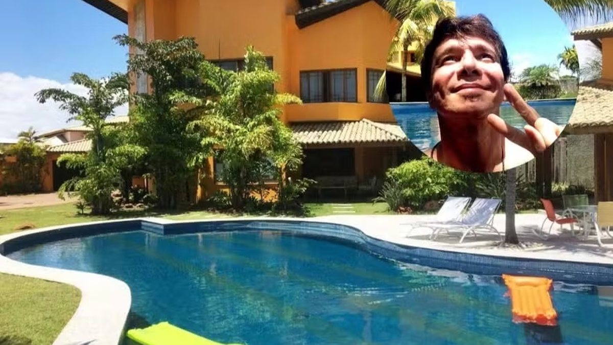 Mansão com piscina\u002Dviolão, mármore travertino e oito suítes foi o refúgio de Netinho