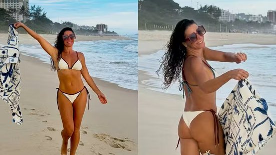 Musa dos anos 80, Mylla Christie surge de biquíni e ganha elogios
