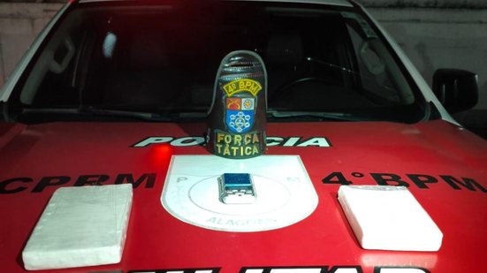 PM apreende 1,8 kg de cocaína em Maceió - Foto: Cortesia/PM