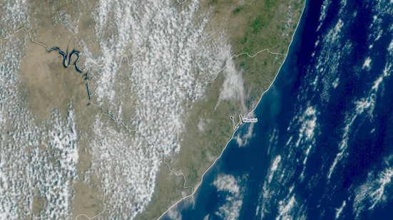 Imagem de satélite disponibilizada nesta terça-feira, 27 - Reprodução / cptec / inpe.br