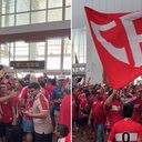 'AeroGalo': torcida do CRB incentiva o time no aeroporto antes da decisão com Goiás - Reprodução / @luccamorais_ / CRB