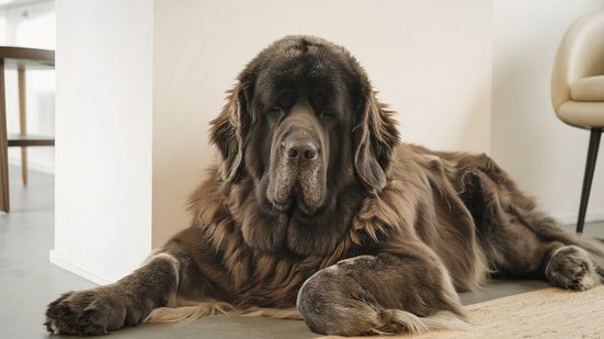 Apesar de seu porte impressionante, o terra nova é reconhecido por um temperamento excepcionalmente afável (Imagem: etrepopescu | Shutterstock)