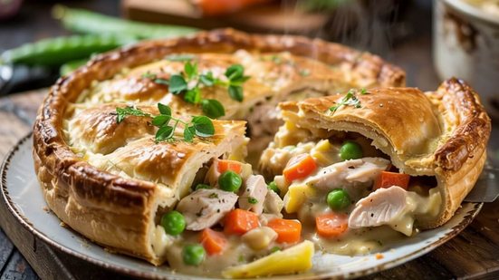 Empadão de frango com legumes (Imagem: Food is Love | Shutterstock)