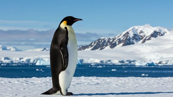 A adaptação e a resistência dos pinguins os permitem sobreviver em ambientes hostis  (Imagem: Omar Khalaf Designs
 | Shutterstock)