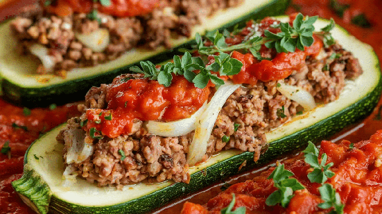 A abobrinha recheada com carne moída é a opção perfeita para variar o cardápio com praticidade e sabor  (Imagem: Cooks POV | Shutterstock)