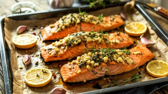 Salmão assado com ervas e limão (Imagem: odetteungureanu | Shutterstock)