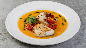 Pescada-branca grelhada ao molho de manga (Imagem; niindo | Shutterstock)