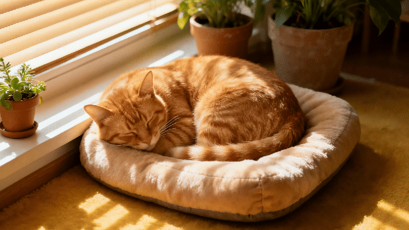 Seu gato dorme enrolado ou de barriga para cima? Veja o que cada posição pode revelar