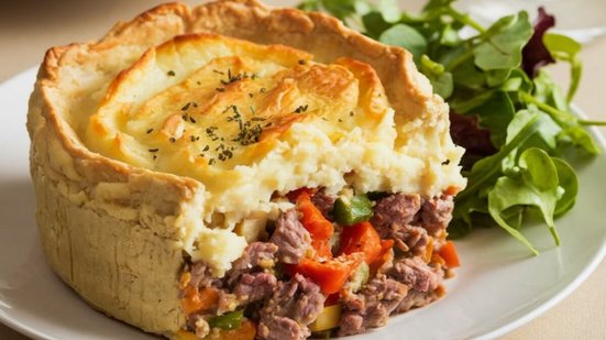 Torta proteica de carne com legumes (Imagem: Sham Clicks | Shutterstock)