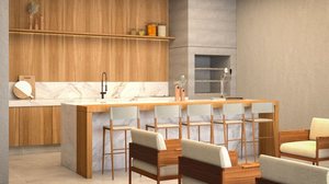 As bancadas em ilha ou penínsulas oferecem funcionalidade e conforto aos ambientes (Projeto: Meneghisso & Pasquotto Arquitetura | Imagem: Divulgação)