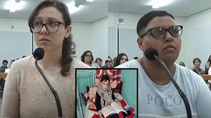 Mãe e madrasta em julgamento pela morte do menino Miguel (centro) | Reprodução / Youtube | RBS TV