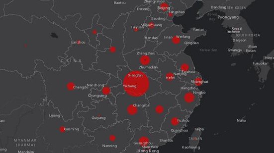Imagem Mapa mostra diagnósticos de coronavírus pelo mundo em tempo real