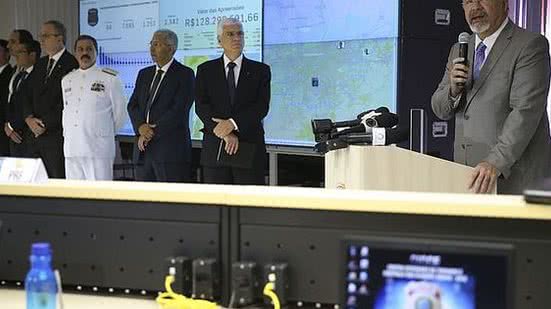 Ministro da Segurança Pública, Raul Jungmann, discursa na abertura do Centro Integrado de Comando e Controle | José Cruz/Agência Brasil