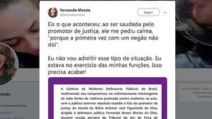 Imagem Defensora relata assédio de promotor na BA: 'Primeira vez com um negão não dói'