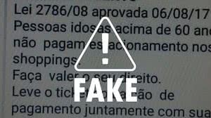 É falso que lei isenta idosos de pagar estacionamento em shoppings | Foto: Secom Alagoas