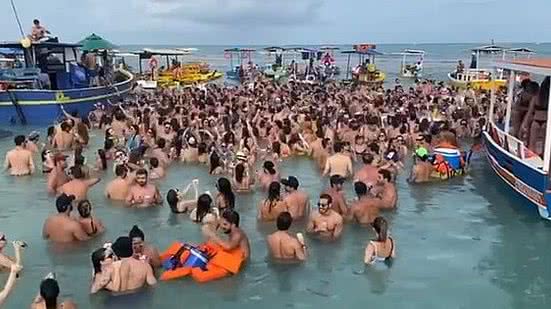 Festa ilegal na APA dos Corais em Passo de Camaragipe | Foto: Reprodução