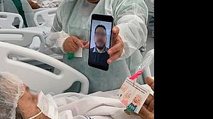 Paciente de Covid-19 pode ver os netos através do Espaço Acolher | Foto: Divulgação