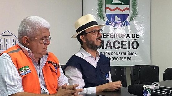 Dinário Lemos, secretário de Defesa Civil de Maceió, e Thales Sampaio, geólogo da CPRM