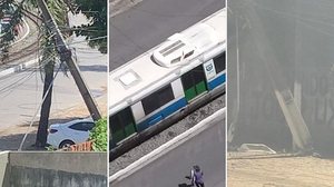 Passeio do VLT em Maceió é interrompido após queda de poste | Reprodução