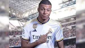 Montagem de Mbappé com a camisa do Real Madrid | Reprodução / One Football