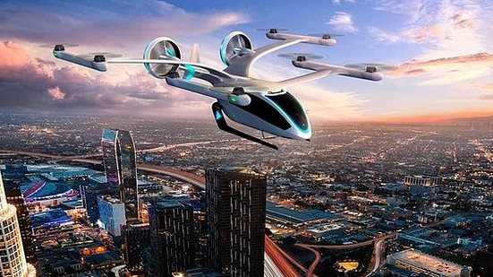 Projeção divulgada de um carro voador | Divulgação / Embraer