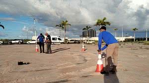 Imagem Peritos do Instituto de Criminalística de Alagoas fazem experimentos com utilização de drone