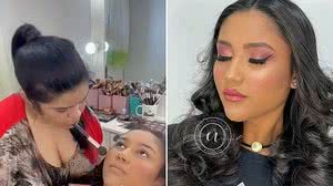 Por conta de uma doença genética, a maquiadora nasceu sem o movimento dos braços. | Foto: Reprodução / Rede Social