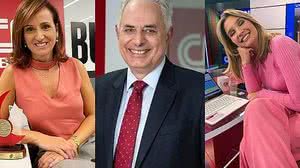 Thais Heredia, William Waack e Muriel Porfiro foram contaminados com a água da CNN Brasil, segundo portal IG | Reprodução / Redes sociais
