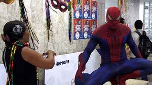Super-heróis no Hemope | Julio Jacobina/DP/D.A Press