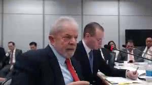 O ex-presidente Lula durante depoimento à juíza Gabriela Hardt. | Reprodução