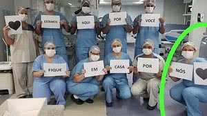 Adelita Ribeiro da Silva apareceu em foto pedindo para que todos fiquem em casa | Foto: Reprodução/TV Anhanguera